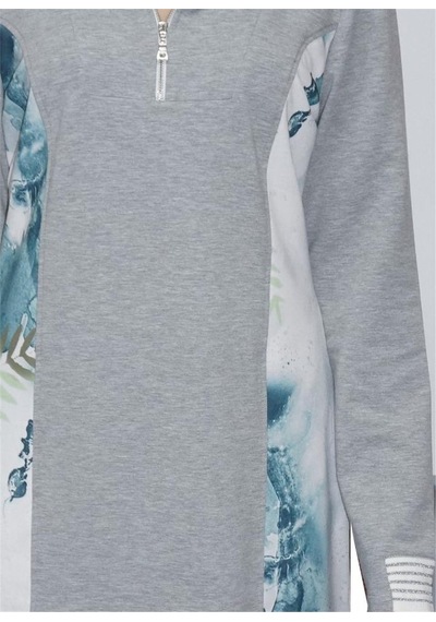 Bulalgiy Kadın Gri Sweat Elbise - Bga469558-gri