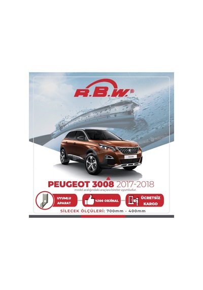 RBW Peugeot 3008 2017 - 2019 Ön Muz Silecek Takım