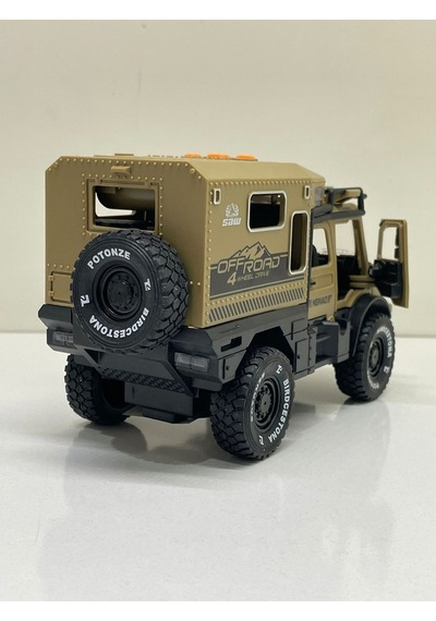 Scowetto Sürtmeli Işıklı Müzikli Off Road Karavan Açılabilir Kapılar 18 Cm Müzikli Of Road Karavan - Bej