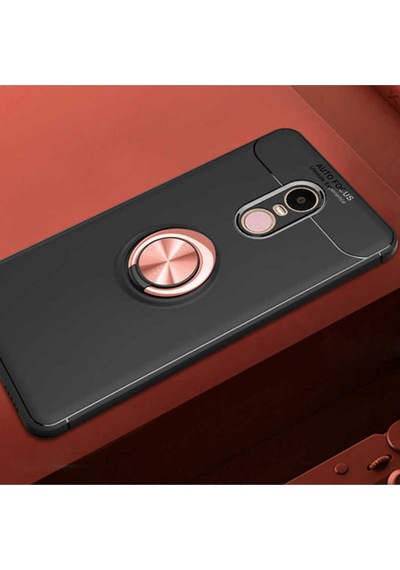 Xiaomi Redmi Note 4x Kılıf Zore Ravel Silikon Kapak Siyah-Rose Gold