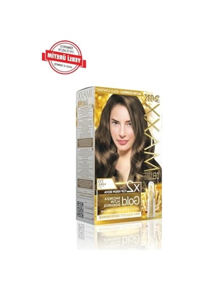 Maxx Deluxe Gold Serisi 24k Altın Parçacıklı Serum İle 1 Kutu 2 X 50 Ml Ve Geliştiriciler Saç Boyası Kumral 7.0