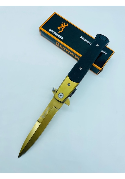 Browning Marka Gold Kamp Bıçak Siyahkasa Kamp Çakı //22cm Sarı - Siyah
