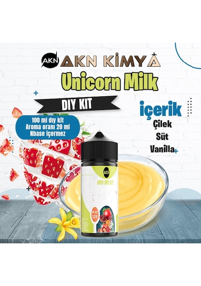 Unicorn Milk Cutwood Dıy Kit Çilek Süt Vanilya Gıda Aroması %20 Oranda Aroma İçerir Hazır Değildir 100 Ml