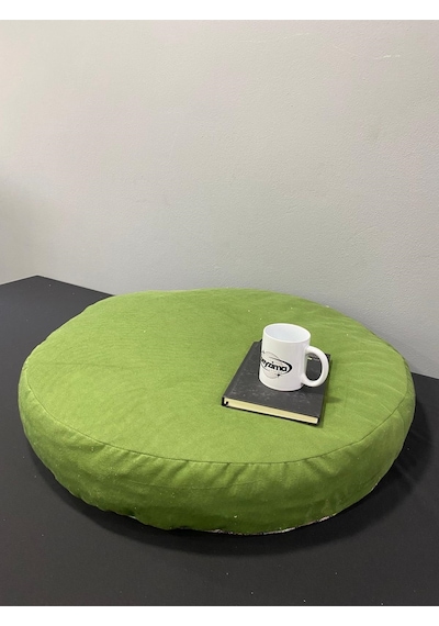 Petek Önü Yuvarlak Desenli Yer Minderi Balkon Bahçe Kitap Okuma Minderi Puf Çok Renkli