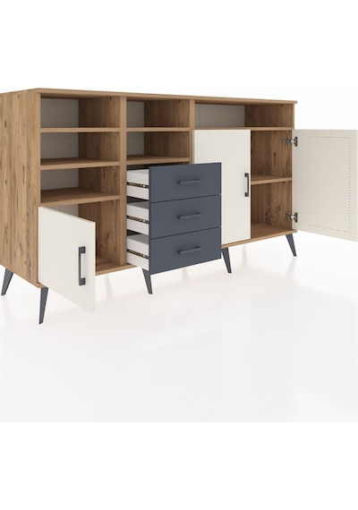 Hyperion Konsol 7 Raflı 3 Çekmeceli 3 Kapaklı 176x44x99 Çam-aytaş Çam-aytaşı/antrasit Hyperion Konsol 7 Raflı 3 Çekmeceli 3 Kapaklı 176x44x99 Çam-aytaş Çam-aytaşı/antrasit