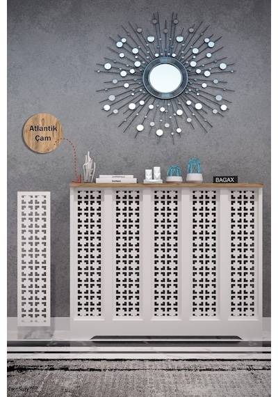 Dekoratif Petek Dolabı Kalorifer Peteği Kapatma Ünitesi Modern Tasarım İç Ölçü 96 Cm Dış Ölçü 100 Cm Petek 96 Beyaz Üstü Çam D8 Dekoratif Petek Dolabı Kalorifer Peteği Kapatma Ünitesi Modern Tasarım İç Ölçü 96 Cm Dış Ölçü 100 Cm Petek 96 Beyaz Üstü Çam D8