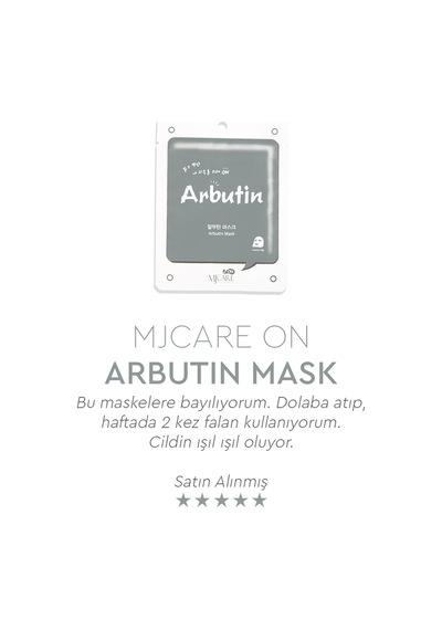 Mjcare On Arbutin Mask - Arbutin Özlü Yüz Maskesi 20'li
