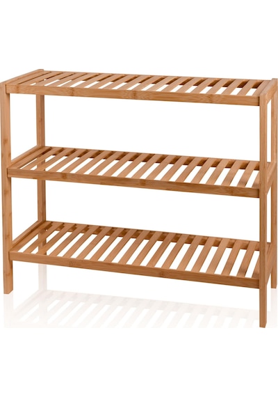 The Mia Bambu 3 Katlı Düzenleyici Dolap Raf Ayakkabılık 70x59x26 Cm Çok Renkli