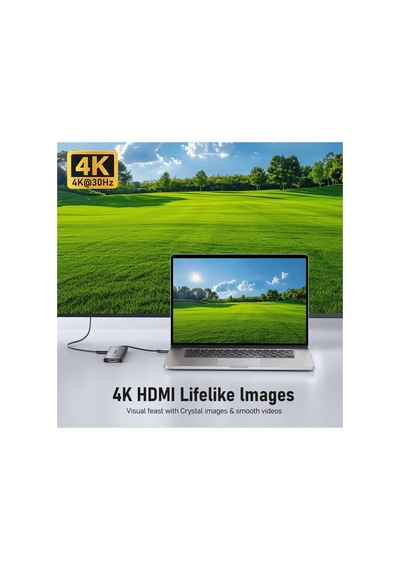 Lemorele Tc73 Plus, 6-in-1 Apple Macbook Uyumlu M1 M2 M3 Çift Ekran Destekli Hub - 2x Hdmı A-b-c Genişletme Dock Station