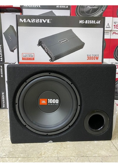 Jbl Kabinli Bass 30 CM 1000W + Massive 4 Kanallı Anfi 3000 Watt