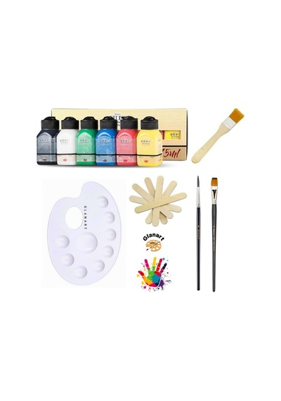 Lüks Akrilik Boya Seti 6x75 Ml Artdeco Lu Set İpek Fırçalı Canlı Renkler
