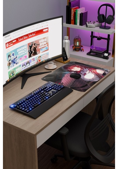 Rosaria Genshin Impact Anime Oyuncu V3 - 48x40 Xl Gaming Mouse Pad Fare Altlığı