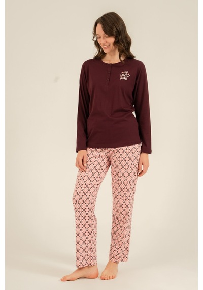 Arnetta Kadın Live Love Sparkle Mor Uzun Kol Pijama Takım Ar3760-s-v1 Ar3760-s-v1