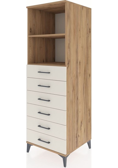 Kronos Dolap 2 Raflı 6 Çekmeceli 60x59x182 Çam-aytaşı Çam