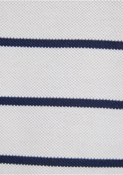 Mavi - Lacivert Çizgili Beyaz Polo Tişört 1613714-90696 Lacivert