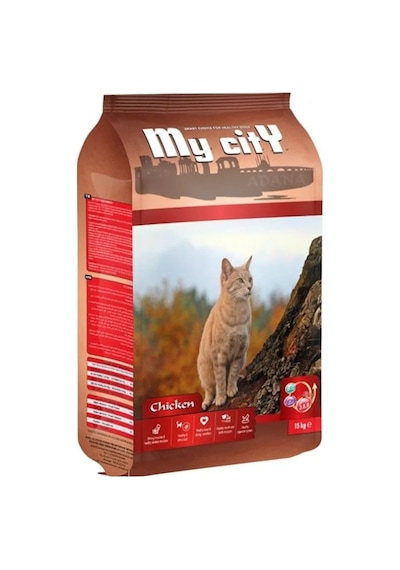 My City Tavuklu Kuru Yetişkin Kedi Maması 15 KG