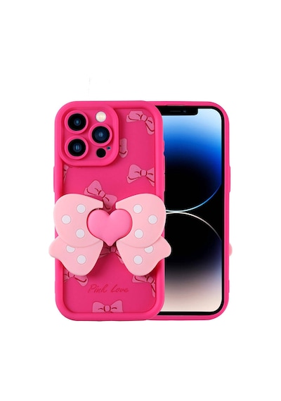 Zore Apple Uyumlu iPhone 14 Pro Kılıf Kamera Korumalı Figür Tasarımlı Kapya Kapak-pembe Koyu Pembe Koyu
