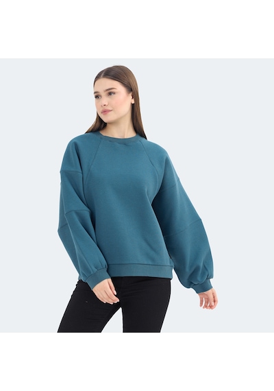 Slazenger VIA Kadın Oversıze Petrol Sweatshirt