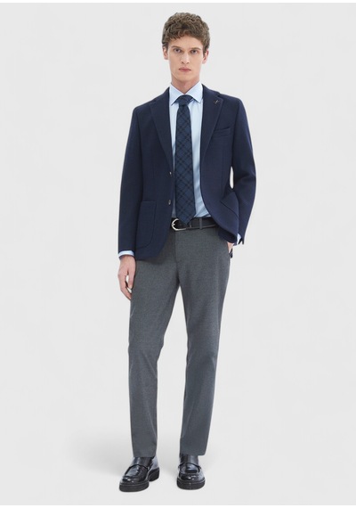 Ramsey Lacivert Desenli Shirt Shoulder Slim Fit Yün Karışımlı Örme Ceket Ck-2578 Ramsey Lacivert Desenli Shirt Shoulder Slim Fit Yün Karışımlı Örme Ceket Ck-2578