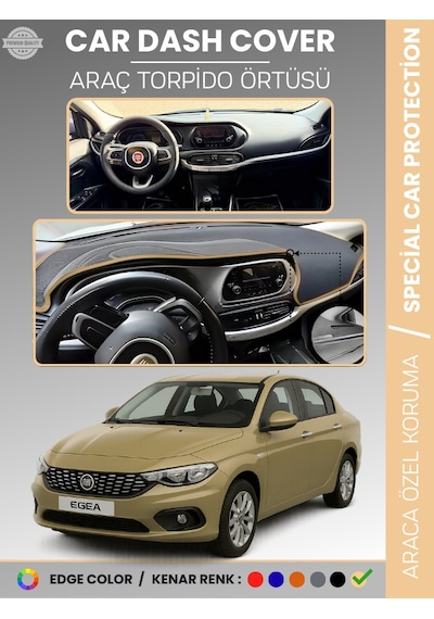 Fiat Egea Ekransız Uzun 2007-2021 Torpido Örtüsü Ön Göğüs Koruma Tam Uyum - 111 Stiloto