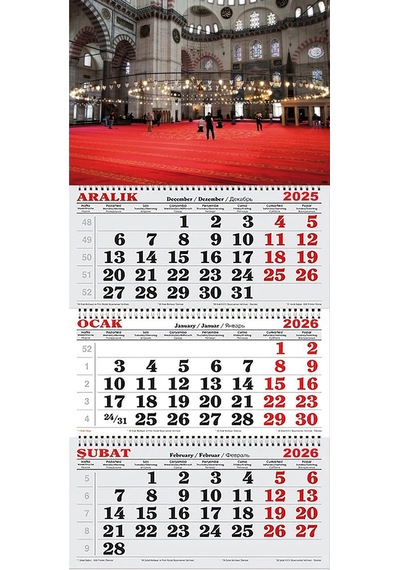 2026 Yılı Gemici Takvimi-sultan Ahmet Camii İçerisi