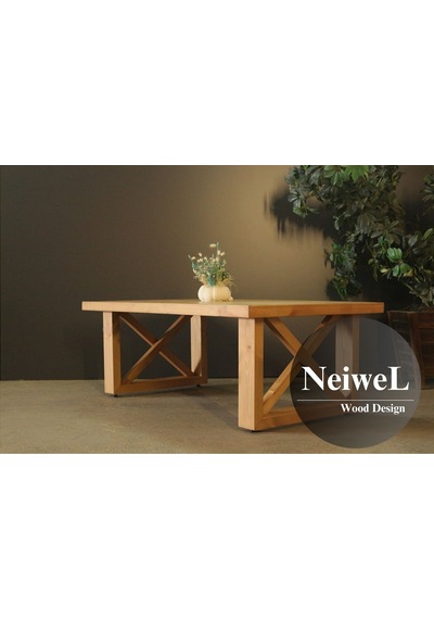 Neiwel Moe Doğal Ahşap Sehpa-70-140 Açık Ceviz