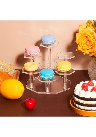 "açık Akrilik Mini Parfüm Rafı - Cupcakes, Atıştırmalıklar Ve Kozmetikler İçin Çok Yönlü Ekran Standı" Black, 7 Bit
