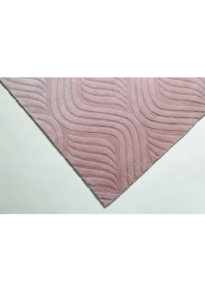 Çam Halı Emboss Jr10 Pink Modern Desen Yeni Zellanda Yünü Ve Viskon El Dokuması Halı - 130x190 Pembe