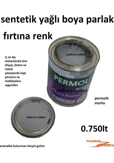 Fırtına Renk Sentetik Yağlı Boya 0.750lt Açık Gri Renk Ahşap Meta