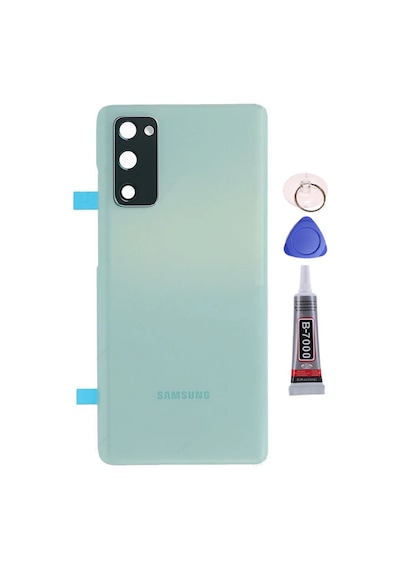 Samsung S20fe Yeşil Uyumlu Arka Kapak Batarya Kapağı Pil Kapağı Yapışkan Ve Sökme Aparatıyla Beraber Full Set Yeşil