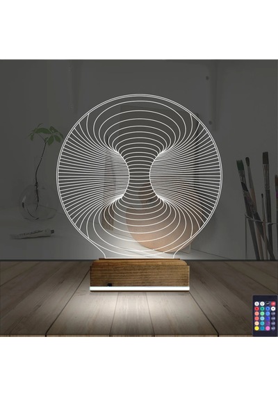 Luvivia Geometrik Dekoratif 3d Lamba - Masa Gece Lambası V11 Şeffaf