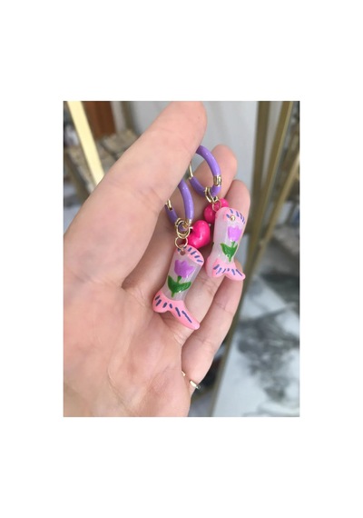 Ayakkabı Charm'lı Model Küpe Çok Renkli