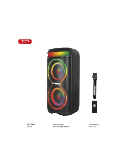 F70 40w Rgb Işıklı Karaoke Parti Hoparlörü - Mikrofonlu Ve Uzaktan Kumandalı Bluetooth Speaker