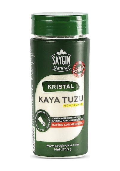 Saygın Tuz Rafine Edilmemiş Doğal Kristal Kaya Tuzu Sofra Tuzu İnce Taneli Tuzluklu 250 G