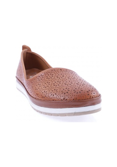 Dgn 503-1-22y Kadin Lazer Baslkili Comfort Ayakkabi Taba