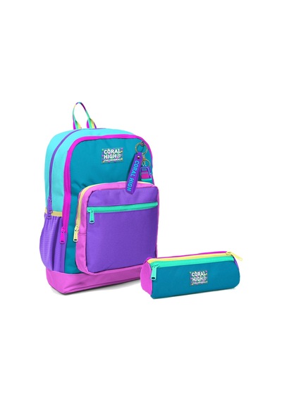 Coral High İlkokul Sırt Çantası ve Kalemlik Seti - Pembe Pastel Renkli - Kız Çocuk