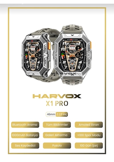 Harvox X1 Pro Tank Outdoor Akıllı Saat (İthalatçı Garantili)