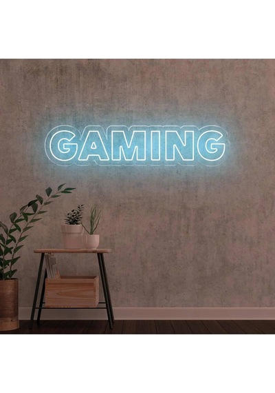 Gamıng Yazılı Neon Tabela Turkuaz