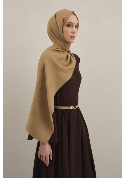 Armine Lyocell Naia Kare Monogram Şal 6 70 Camel