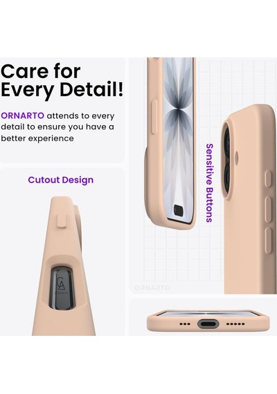 Apple Uyumlu iPhone 17 Içi Kadife Lansman Kılıf Ve Seramik Tam Kaplayan Cam Ekran Koruyucu Desert Gold