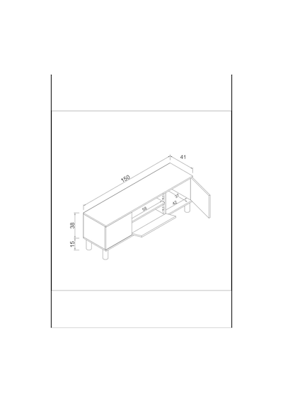Bohem Tv Ünitesi 150 Cm N Çizgili Mdf Kapak Beyaz