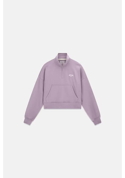 Guess Yarım Fermuarlı Mor Kadın Sweatshirt W6yq05k3862