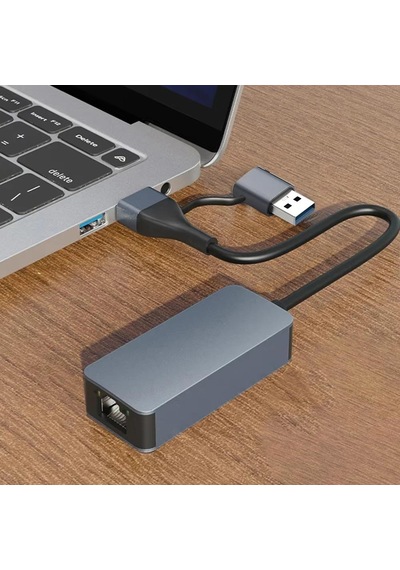 Cr14 Type-c / Usb 3.0'dan 2500mbps Rj45 Ethernet Adaptör Mac Windows Uyumlu Alüminyum Kasa 2.5gbps