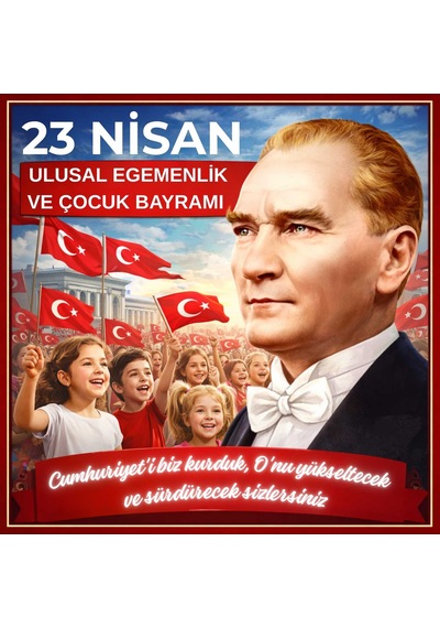 23 Nisan Ulusal Egemenlik Ve Çocuk Bayramı Premium Vinil Pano Süsü 160x160 Cm Tek Parça Okul Sınıf Panosu Model 16 7