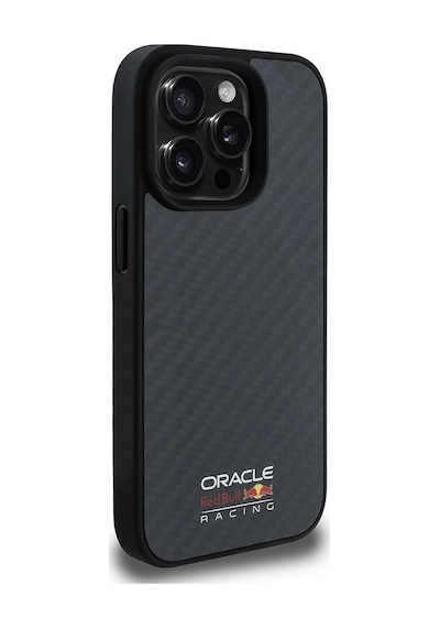 Apple Uyumlu iPhone 15 Pro Max Kılıf Redbull Lisanslı Magsafe Karbon Fiber Parlayan Logolu Kapak Siyah