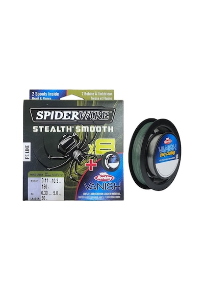 Spiderwire 8x 0.11mm 150m İp Misina Moss Green & 0.30mm 50m Fluor