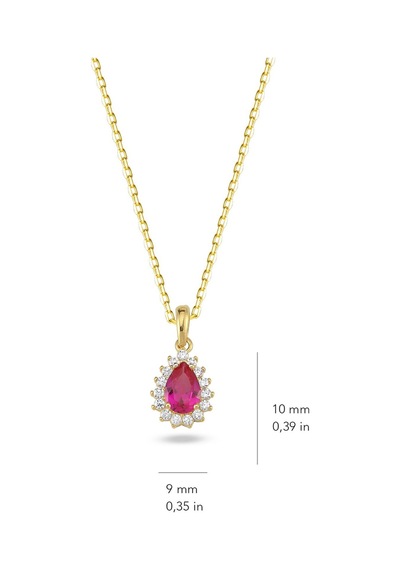 Goldkupe 14 Ayar Altın Yakut Modeli Kolye-5509