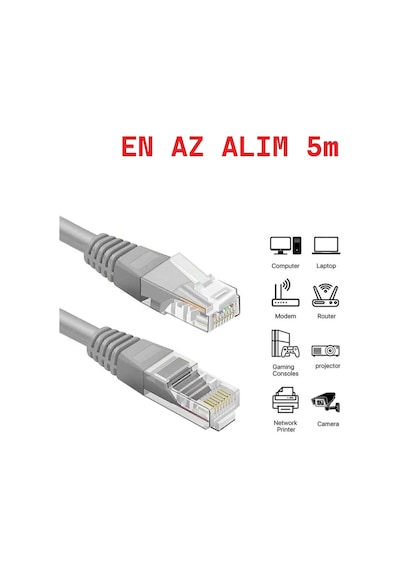 1000mbps Cat6 Internet Kablosu Ethernet 1 Metre-1 Adet Fiyatı