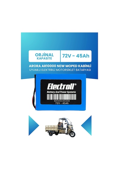 Arora Ar10000 New Moped Kabinli Uyumlu Batarya Lifepo4 72v 45ah