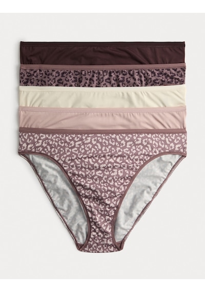 Marks & Spencer 5'li Dikişsiz High Leg Külot Seti T61004100 Kahverengi